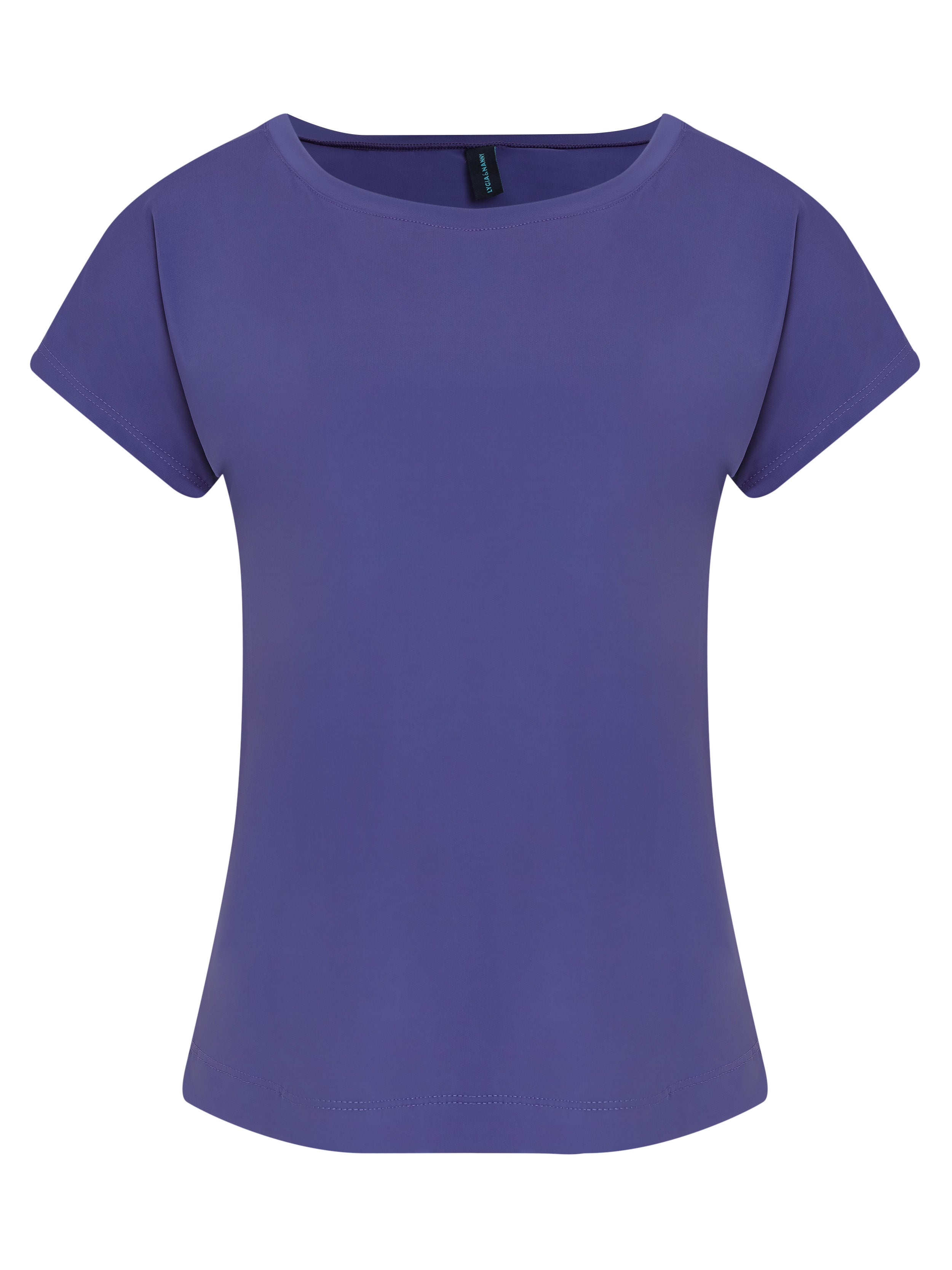 Basic Purple Plain Short-Sleeve Round-Neck T-Shirt