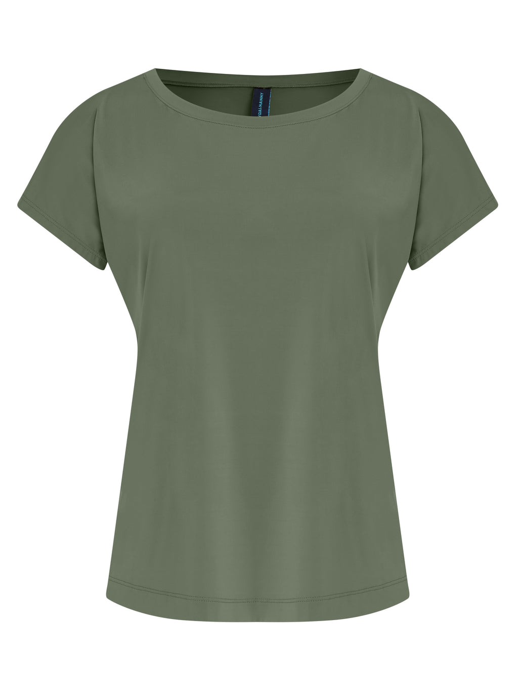 Basic Green Plain Short-Sleeve Round-Neck T-Shirt