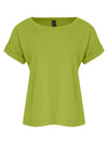 Egretta Green Plain Boat-Neck Short-Sleeve T-Shirt