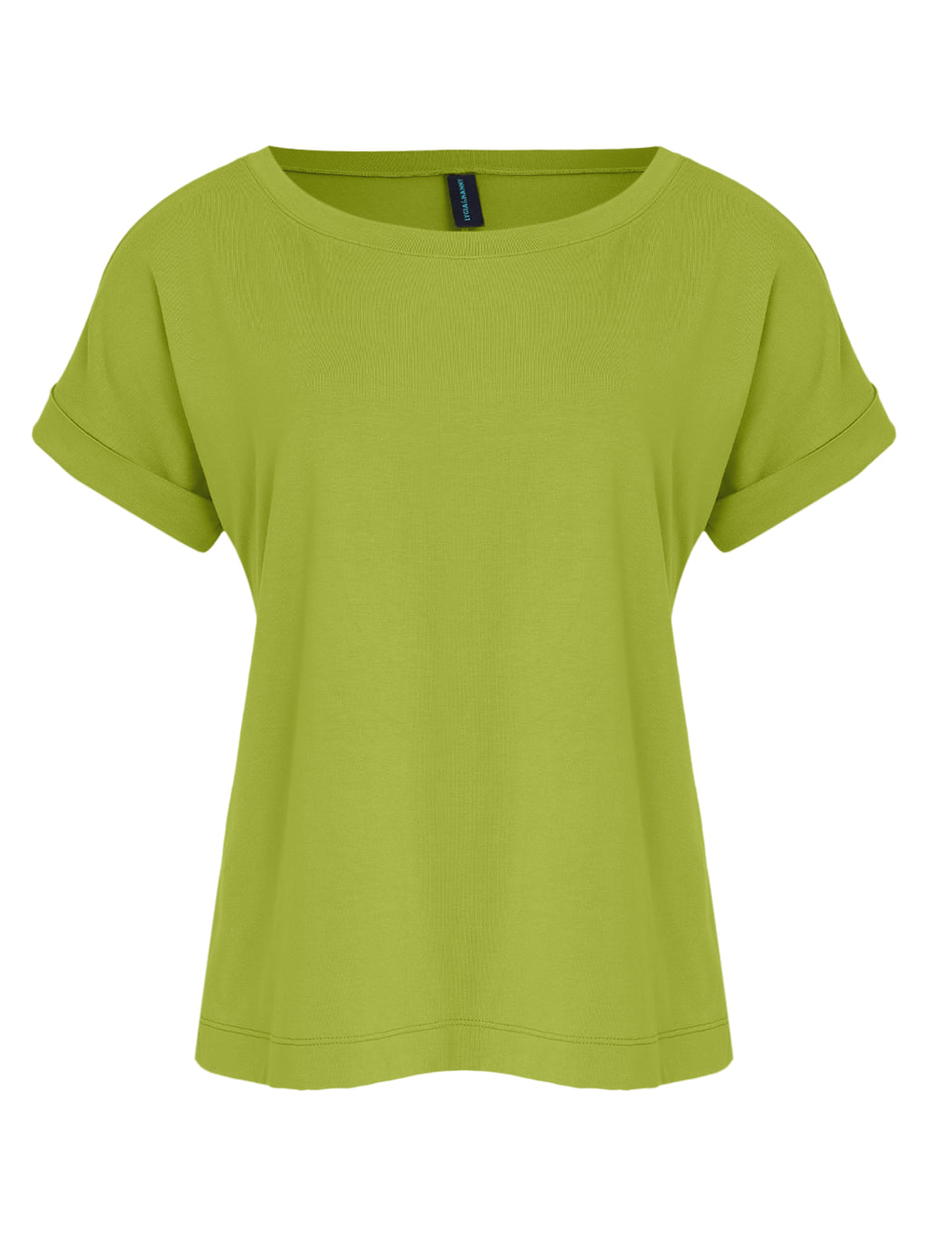 Egretta Green Plain Boat-Neck Short-Sleeve T-Shirt