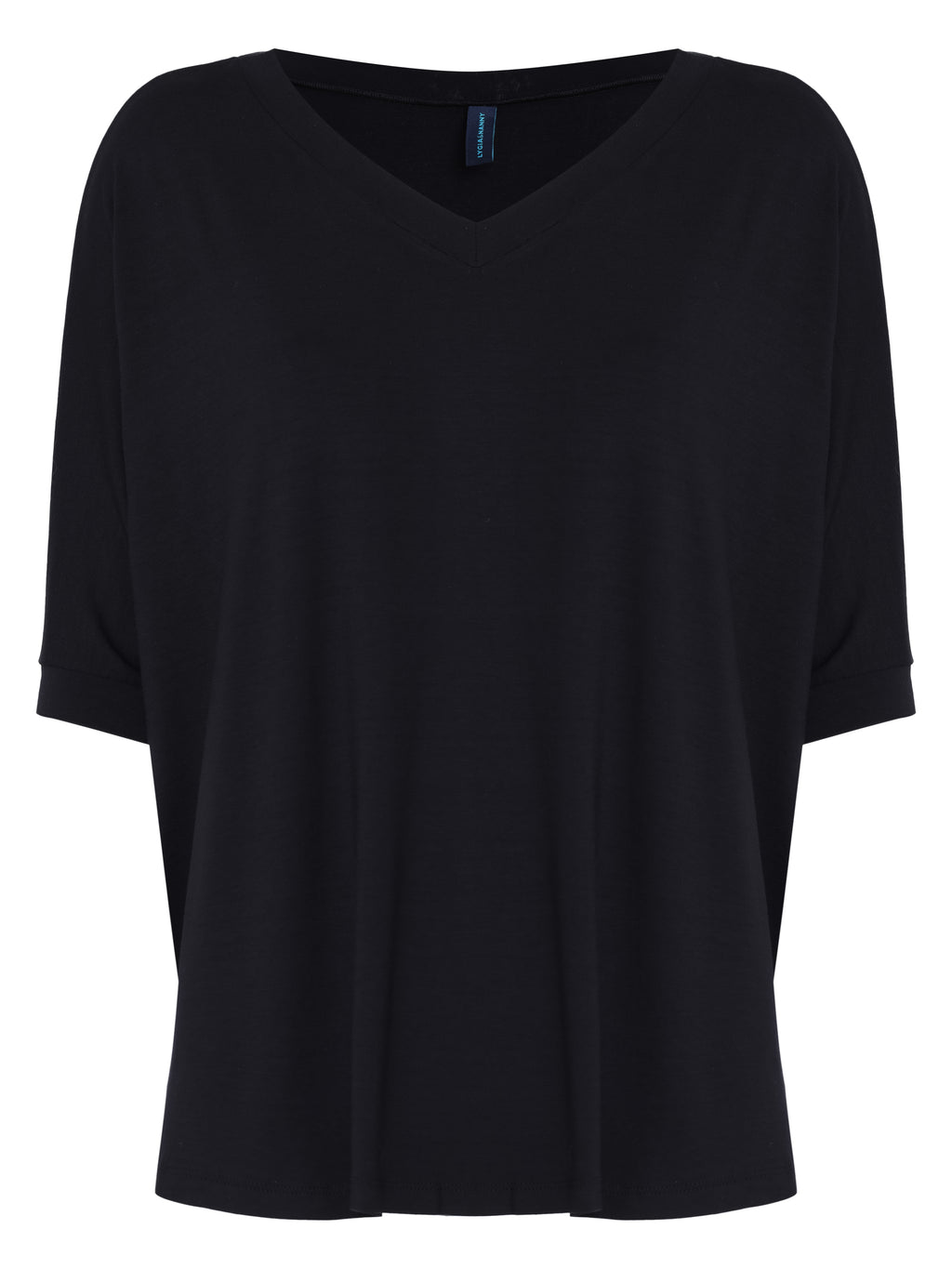 Calypso Black Plain T-Shirt