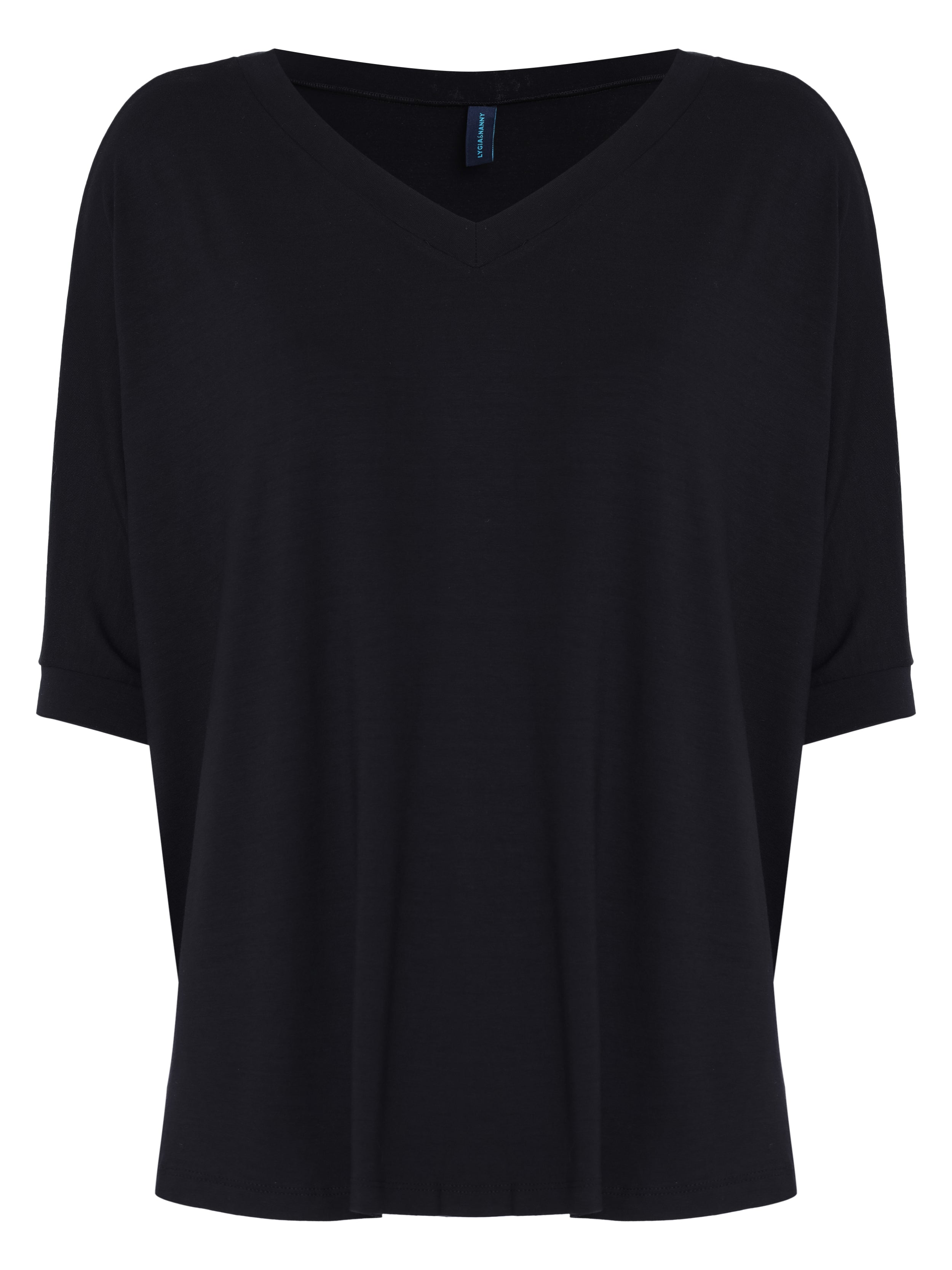 Calypso Black Plain T-Shirt