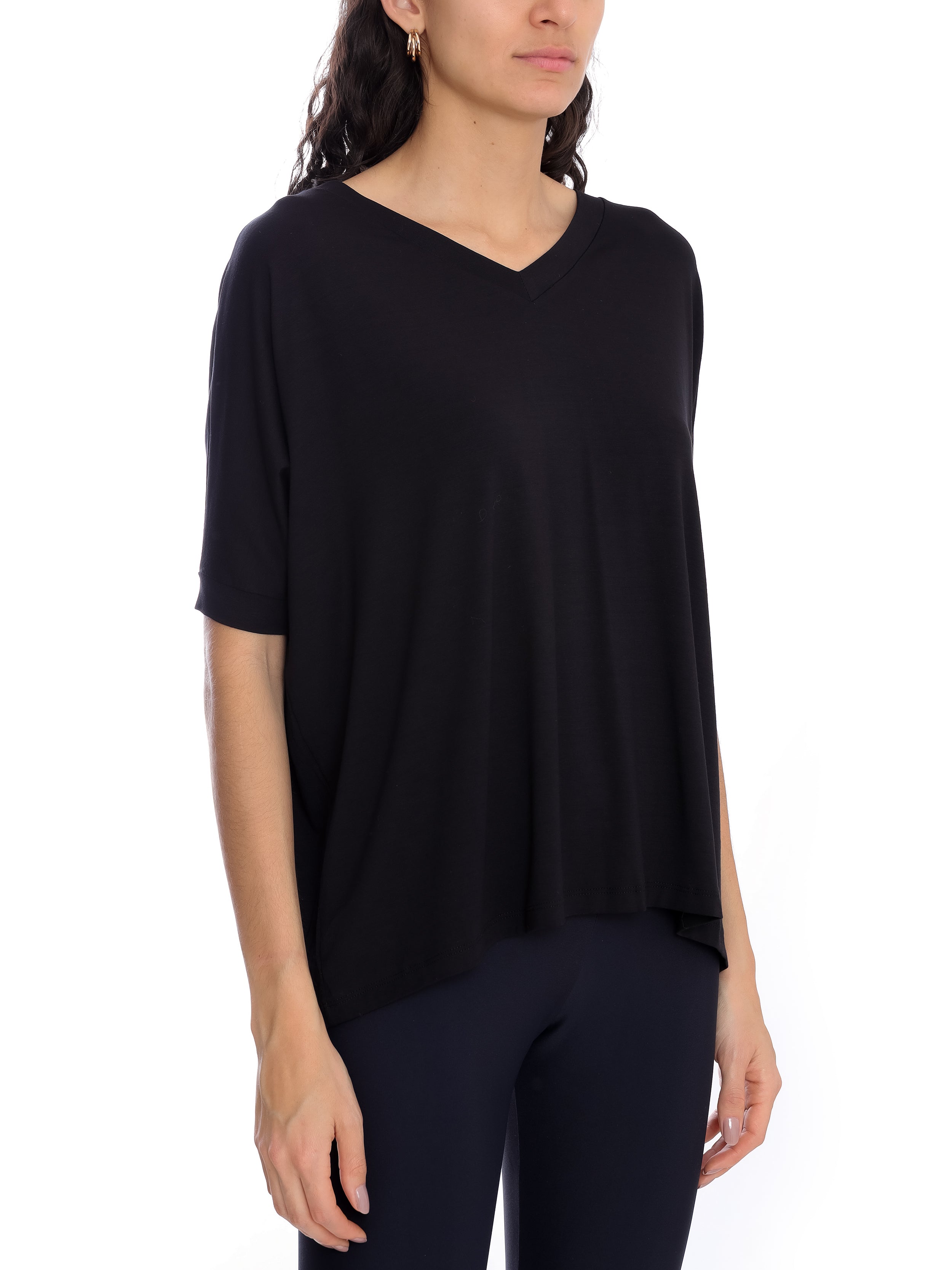 Calypso Black Plain T-Shirt