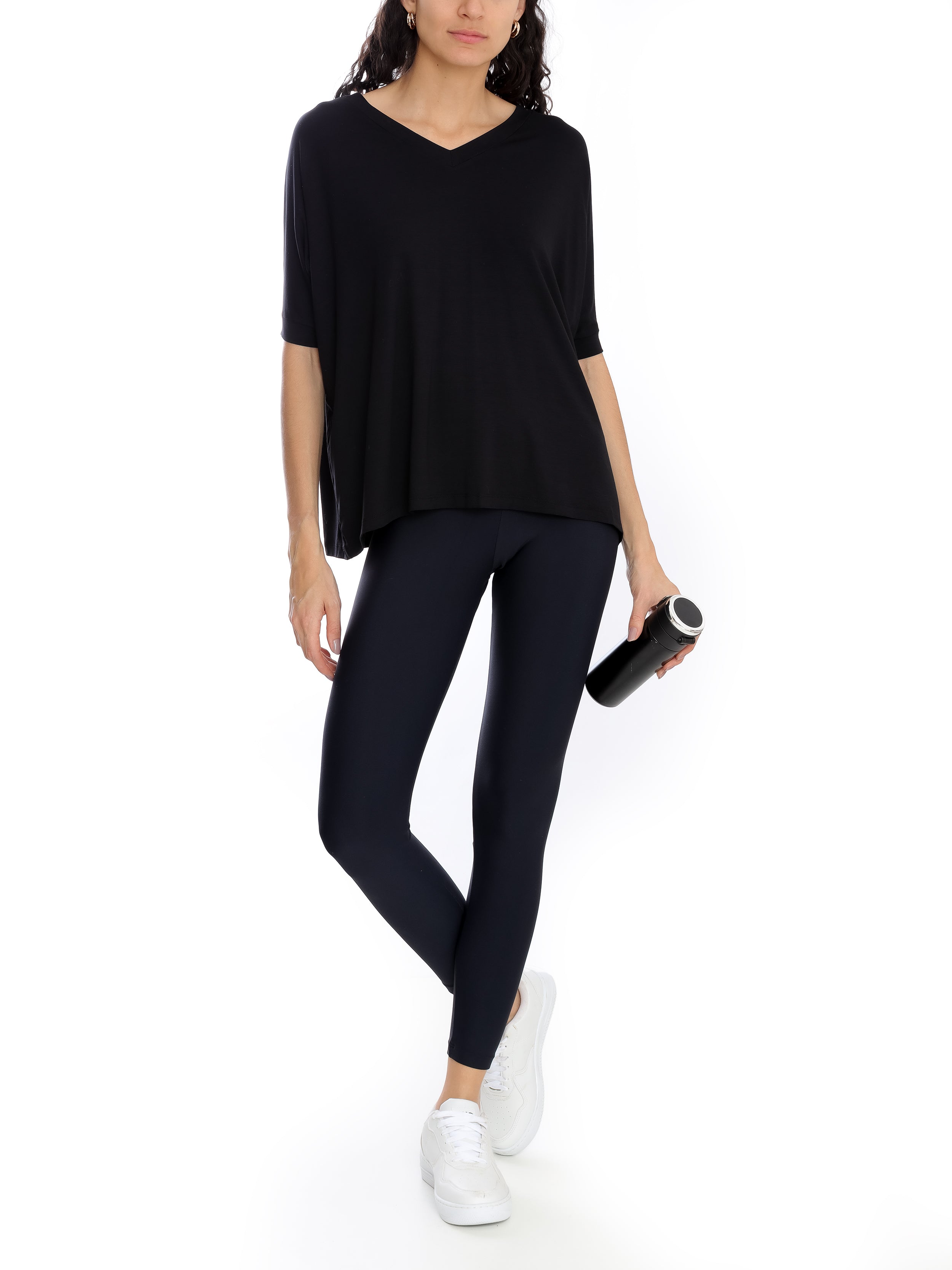 Calypso Black Plain T-Shirt