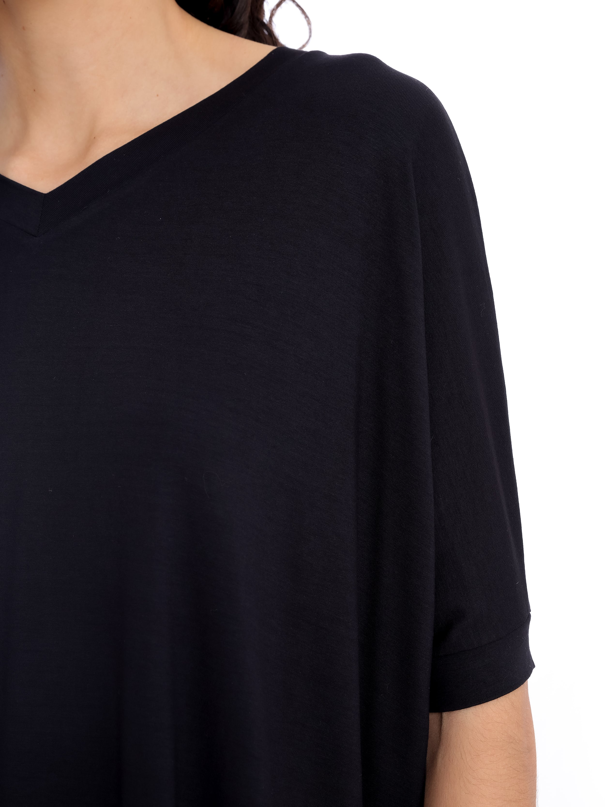 Calypso Black Plain T-Shirt