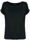 Egretta Black Plain Boat-Neck Short-Sleeve T-Shirt
