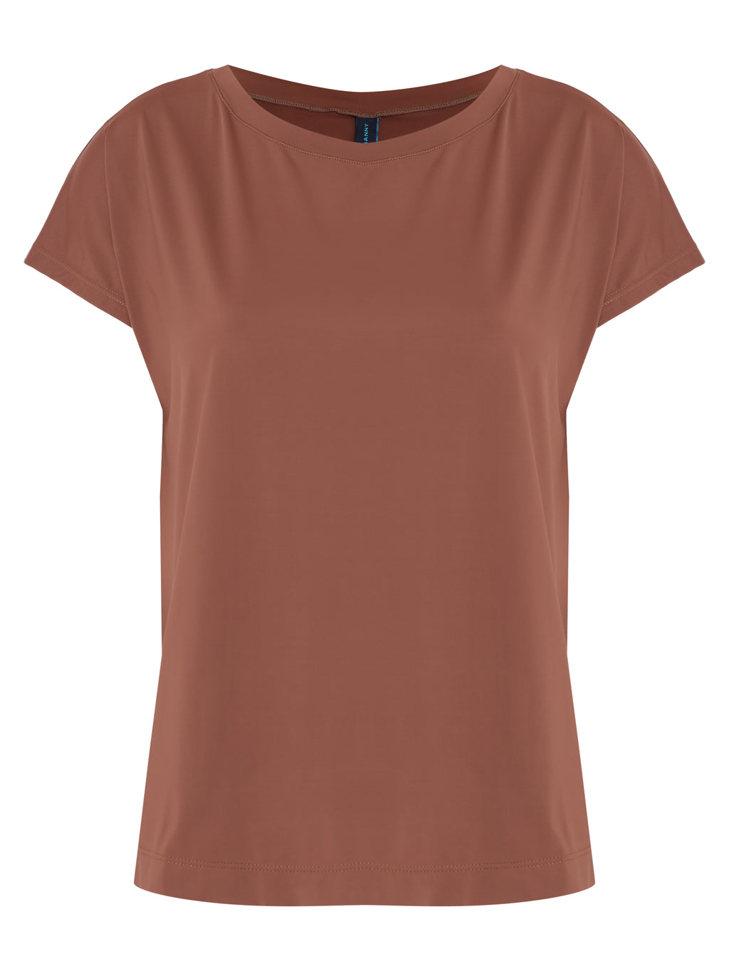 Basic Brown Plain Short-Sleeve Round-Neck T-Shirt