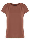 Basic Brown Plain Short-Sleeve Round-Neck T-Shirt