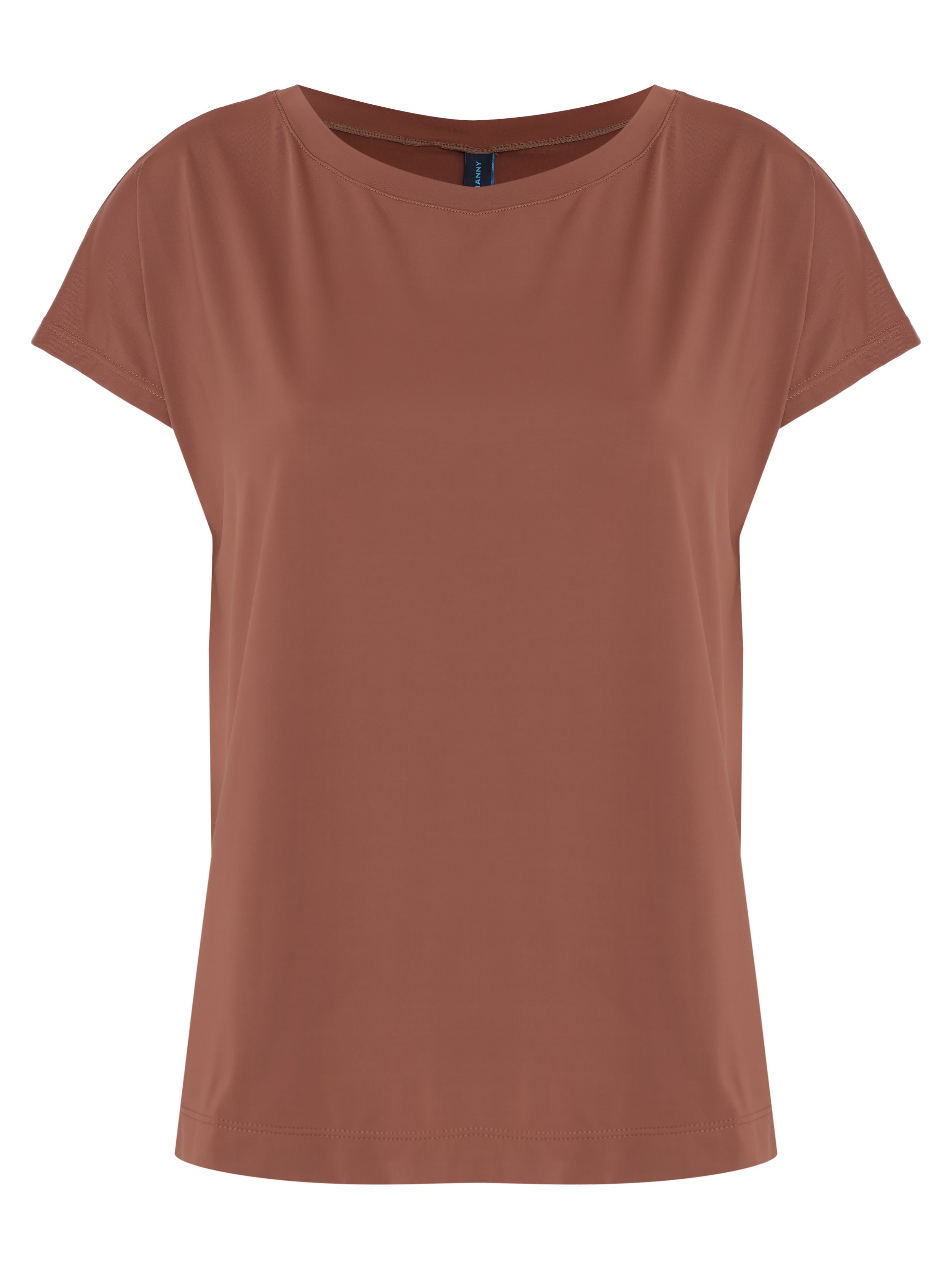 Basic Brown Plain Short-Sleeve Round-Neck T-Shirt