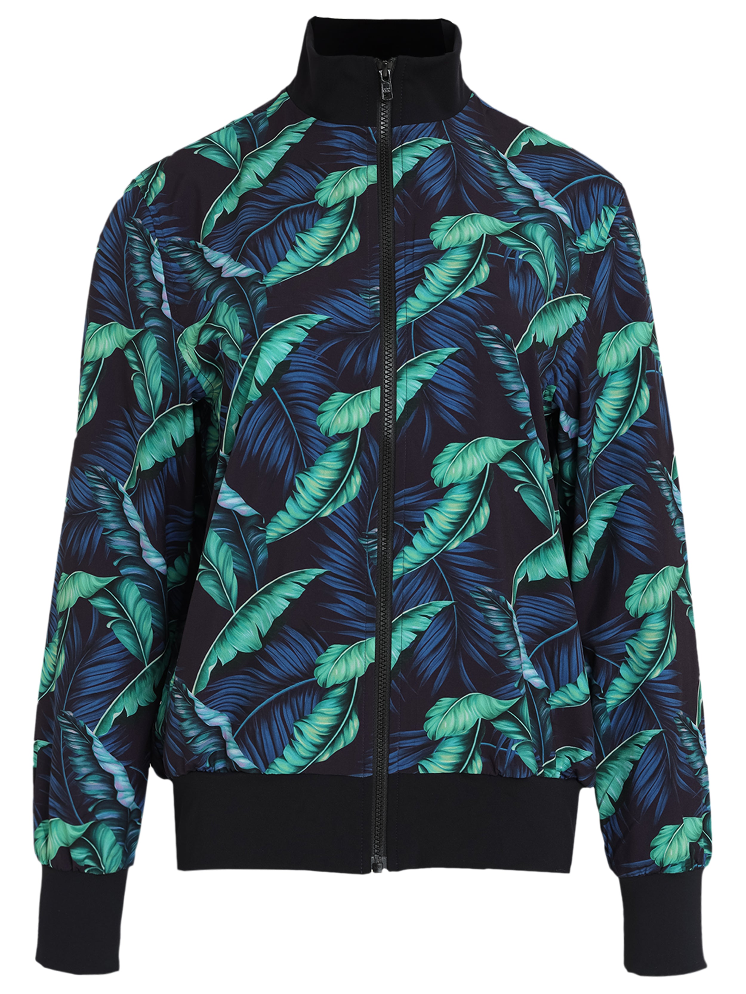 Steffanie Foliage-Print Windbreaker Jacket