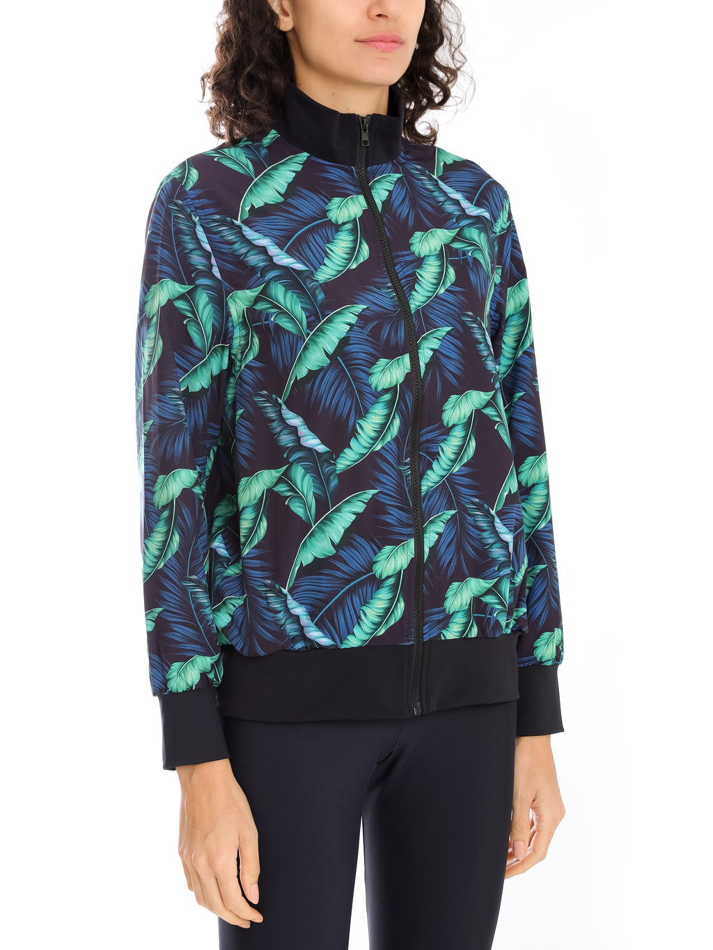 Steffanie Foliage-Print Windbreaker Jacket