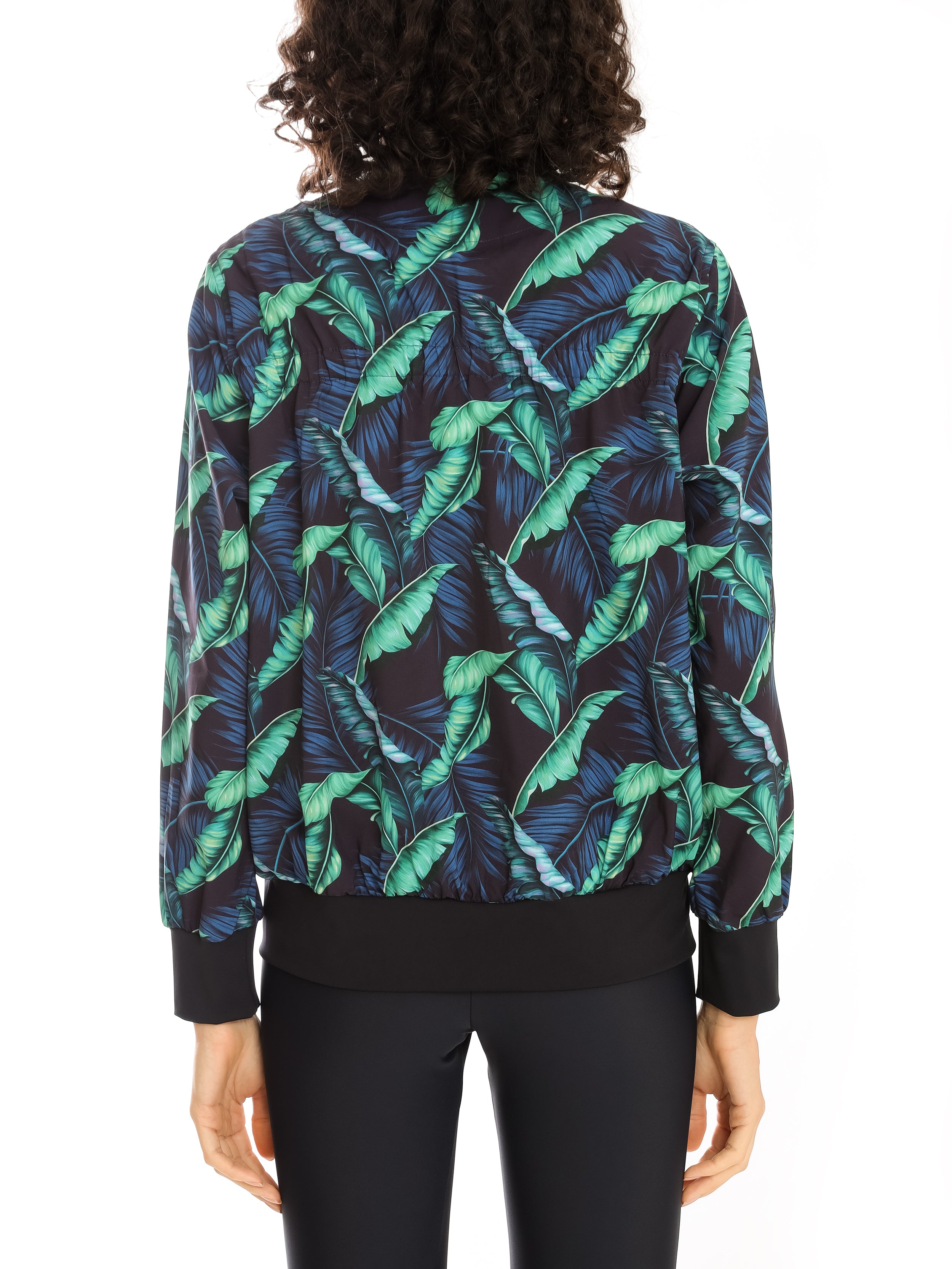 Steffanie Foliage-Print Windbreaker Jacket