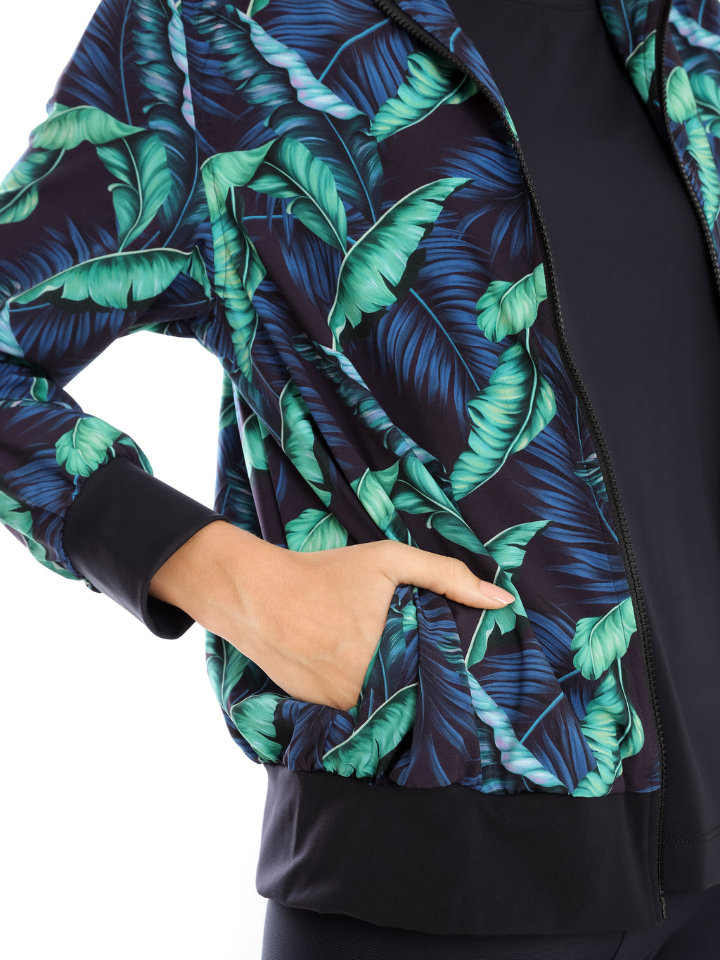 Steffanie Foliage-Print Windbreaker Jacket