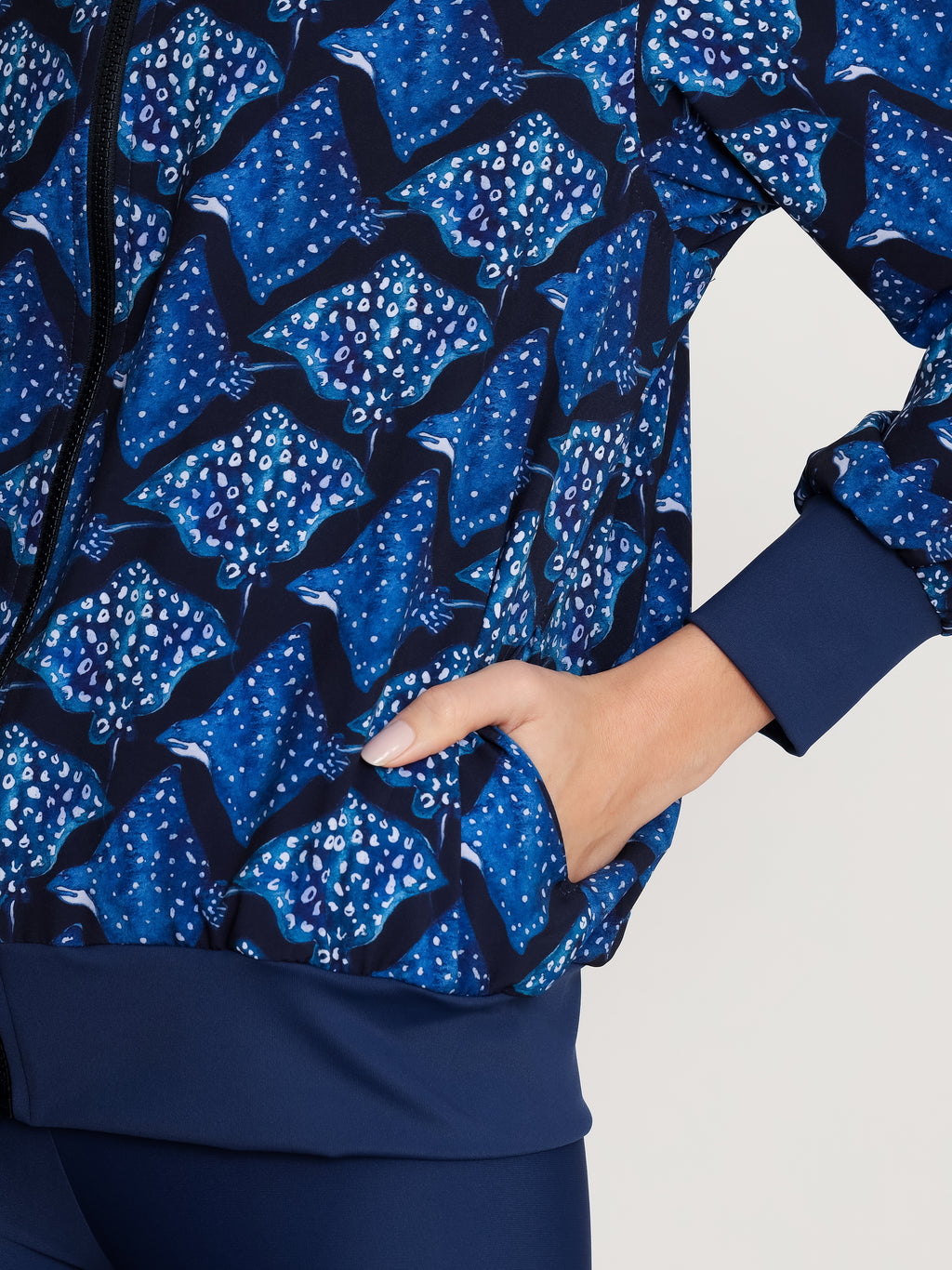 Steffanie Stingrays-Print Windbreaker Jacket