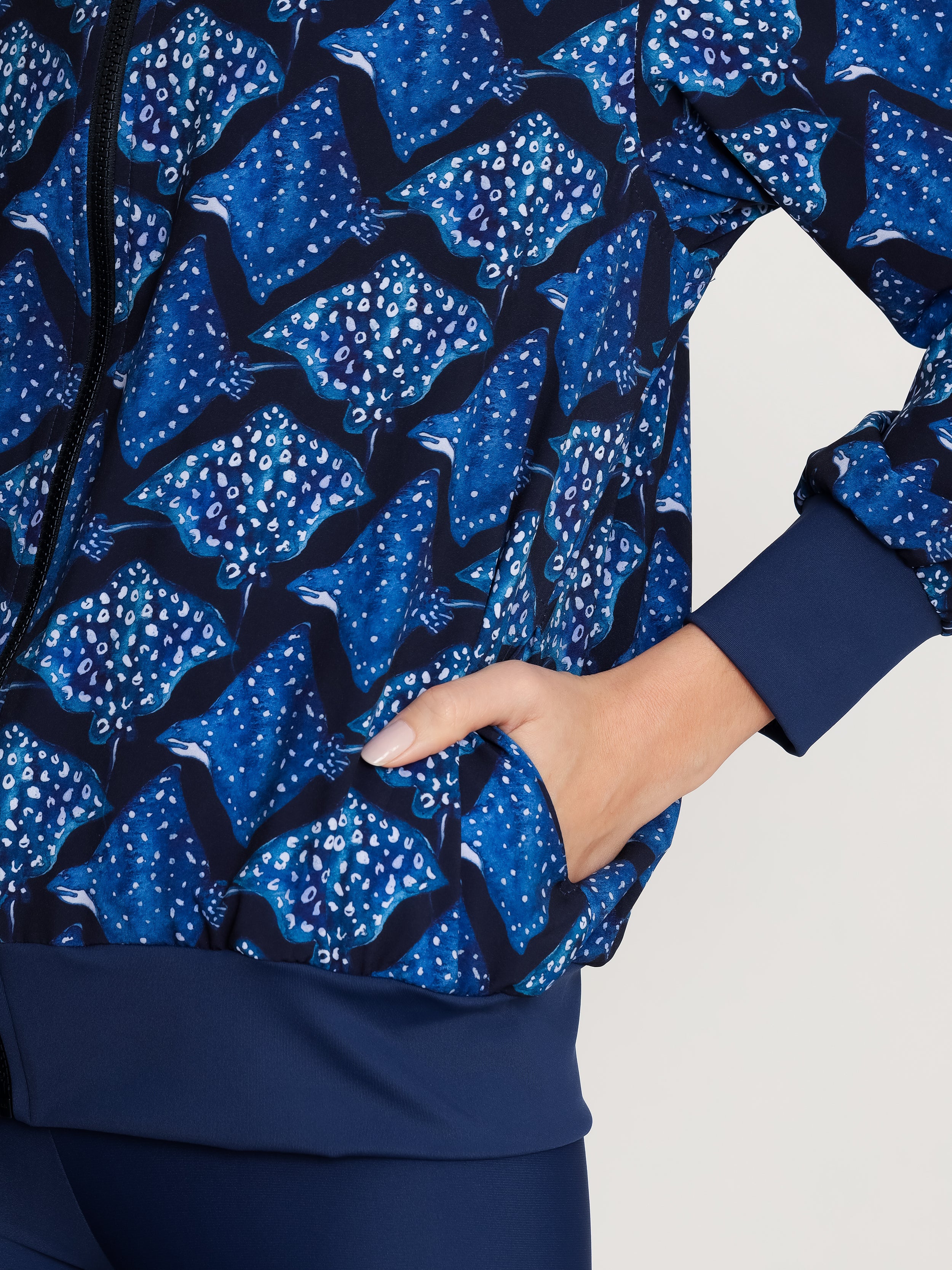Steffanie Stingrays-Print Windbreaker Jacket