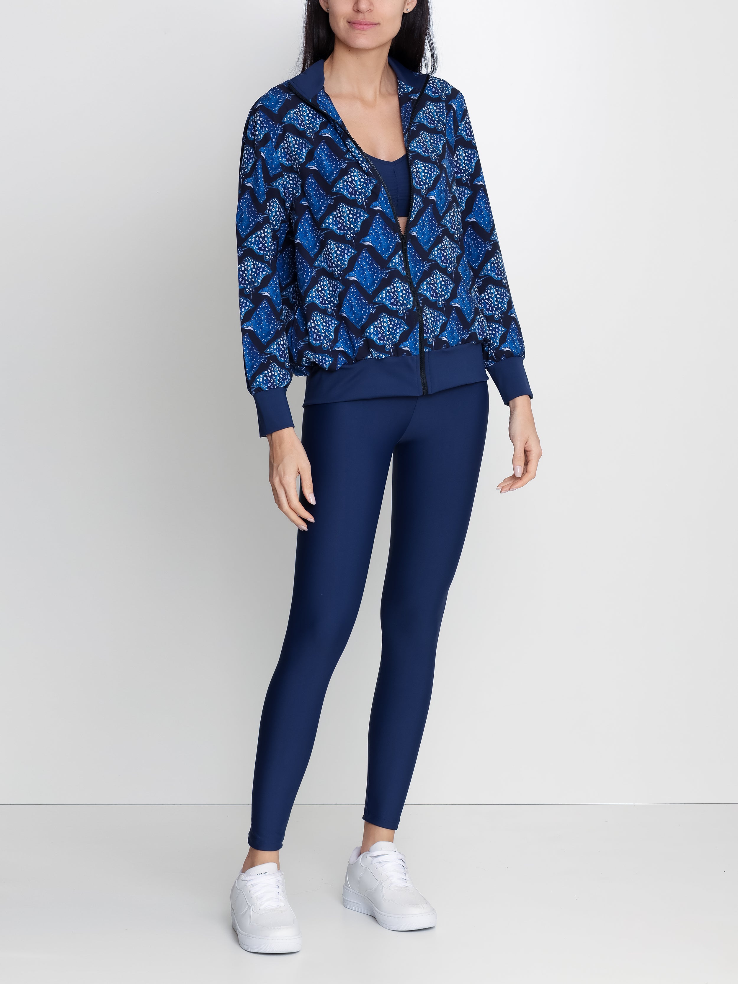 Steffanie Stingrays-Print Windbreaker Jacket