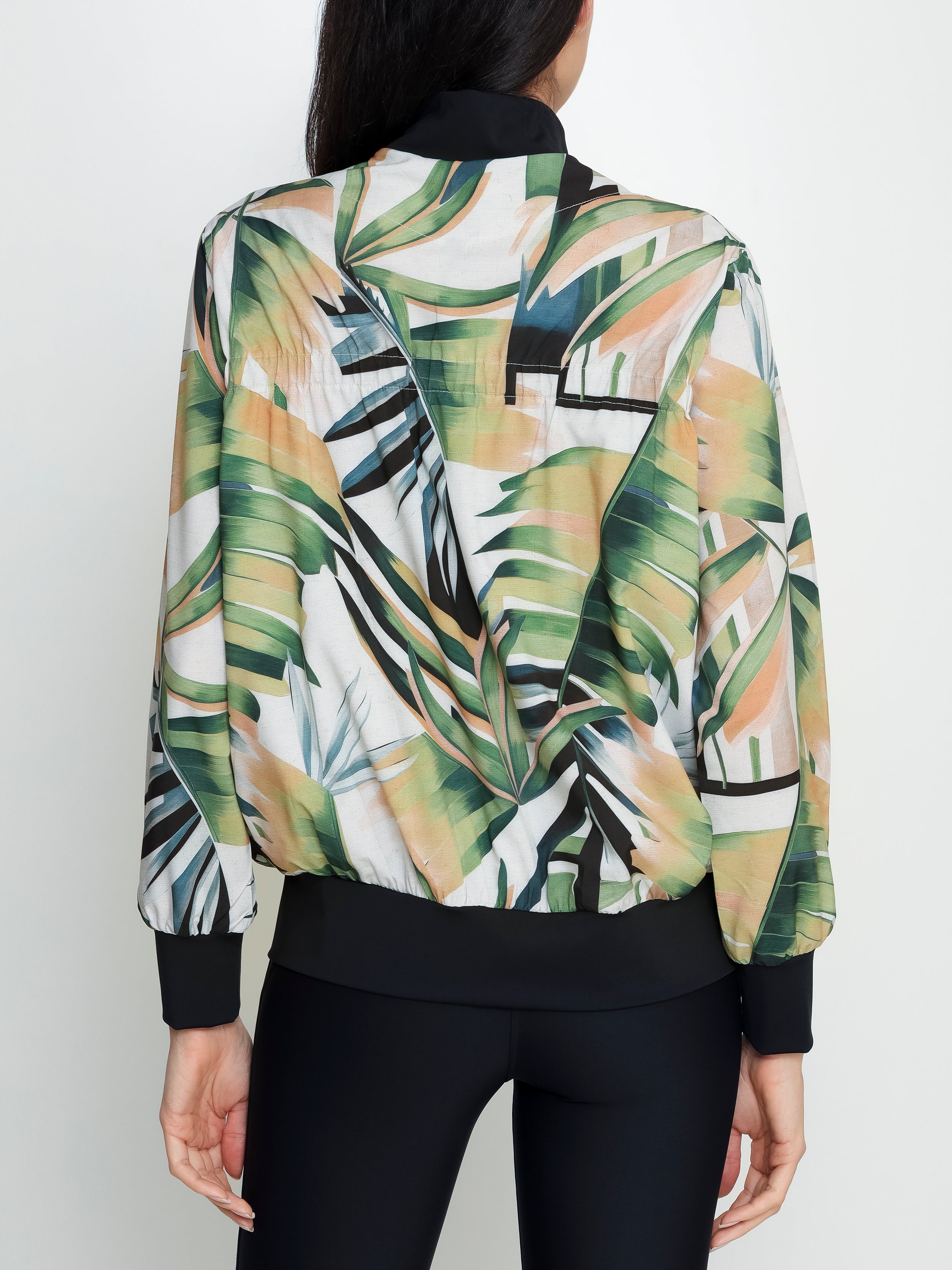 Steffanie Foliage-Print Windbreaker Jacket