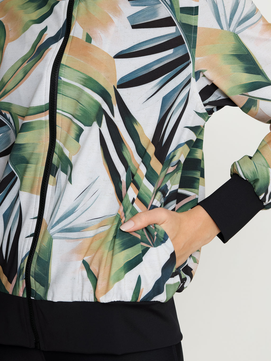 Steffanie Foliage-Print Windbreaker Jacket