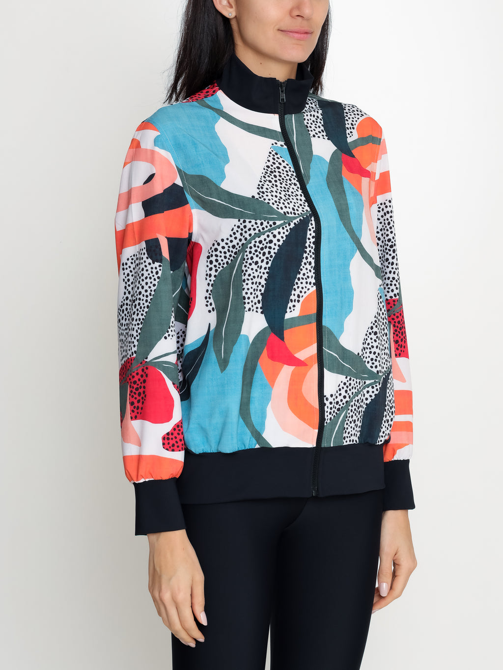 Steffanie Abstracte-Print Windbreaker Jacket