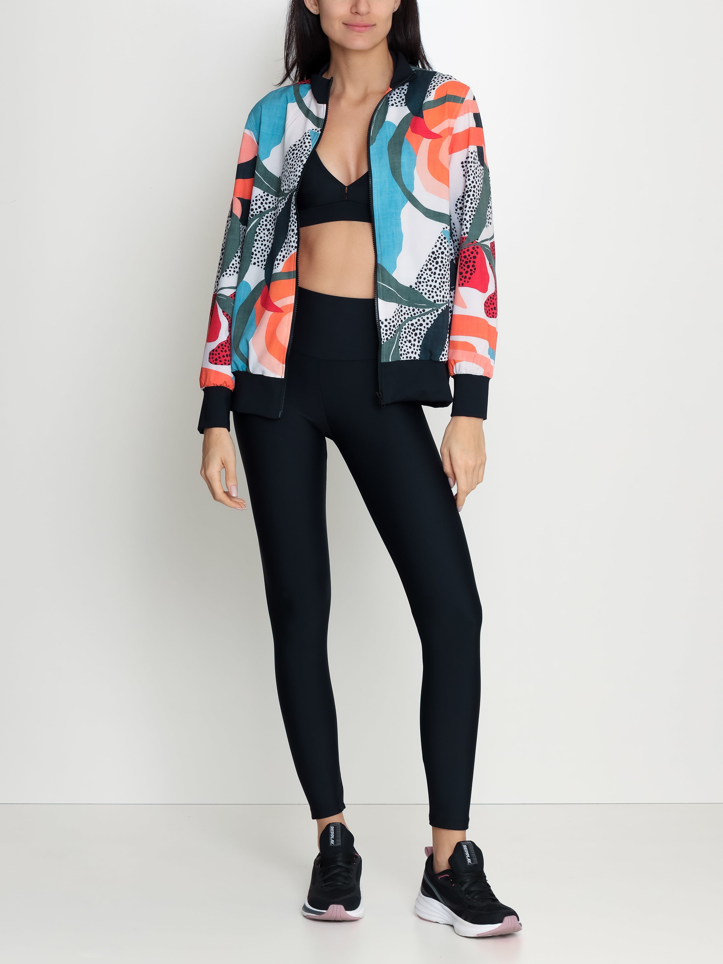 Steffanie Abstracte-Print Windbreaker Jacket